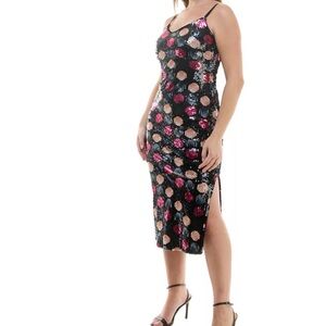 Elegant Floral Sequin Dress